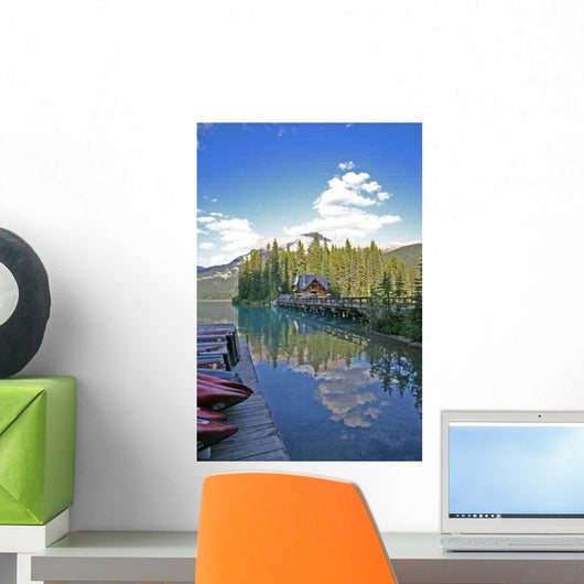 Boats Mountain Lake Wall Decal