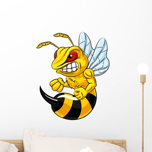 Illustration Angry Bee Mascot Wall Decal