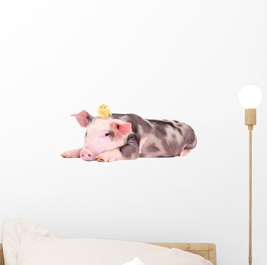 Little Pig with Chicken Wall Decal