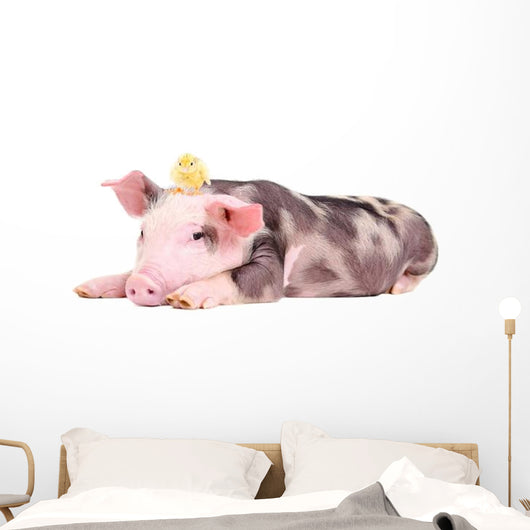 Little Pig with Chicken Wall Decal