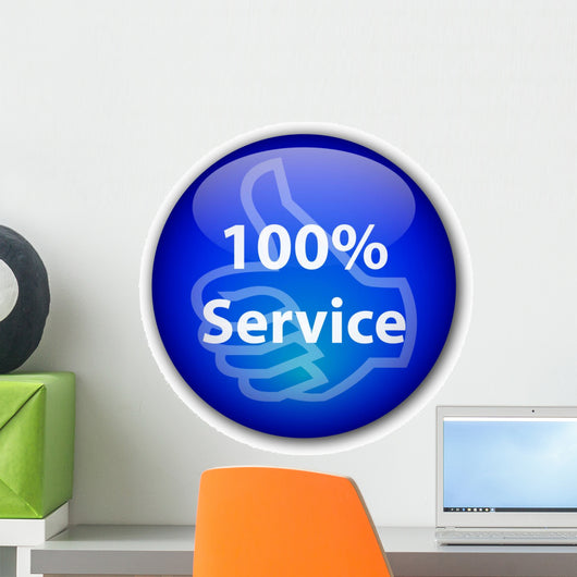 100 Service Button Wall Decal