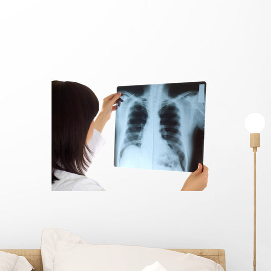 Female Doctor Looking X-ray Wall Decal