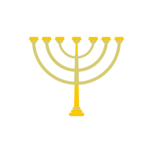 Gold Hanukkah Menorah Wall Decal