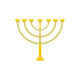 Gold Hanukkah Menorah Wall Decal