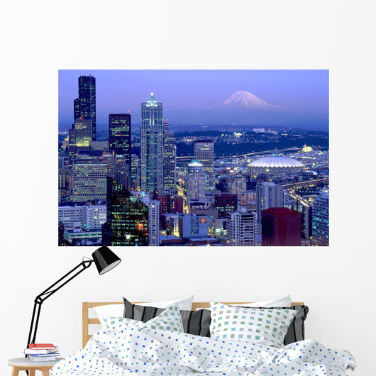 Distant Mount Rainier Seattle Wall Decal