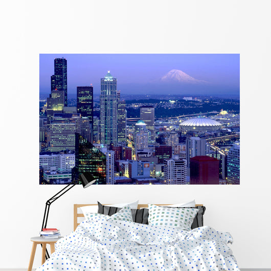 Distant Mount Rainier Seattle Wall Decal