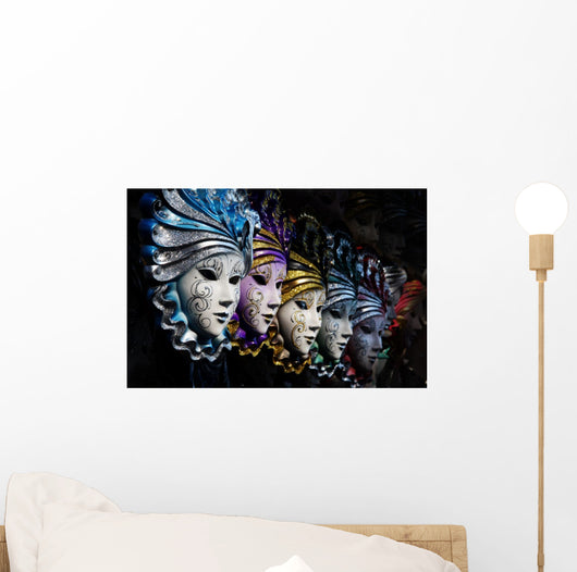 Row Venetian Masks Wall Decal