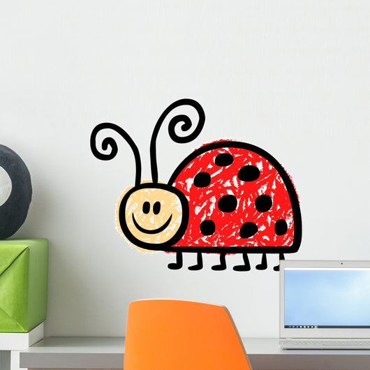 Scribble Doodle Ladybug Wall Decal
