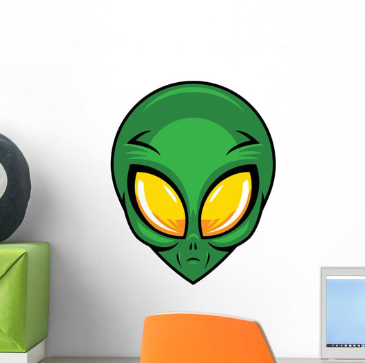 Alien Head Vector Icon Wall Decal