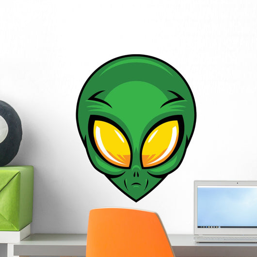 Alien Head Vector Icon Wall Decal