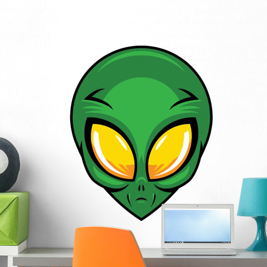 Alien Head Vector Icon Wall Decal