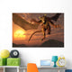 Flying Red Western Dragon Wall Decal