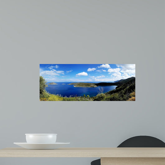 Greek Mediterranean Sea Wall Decal Panoramic Wall Decal