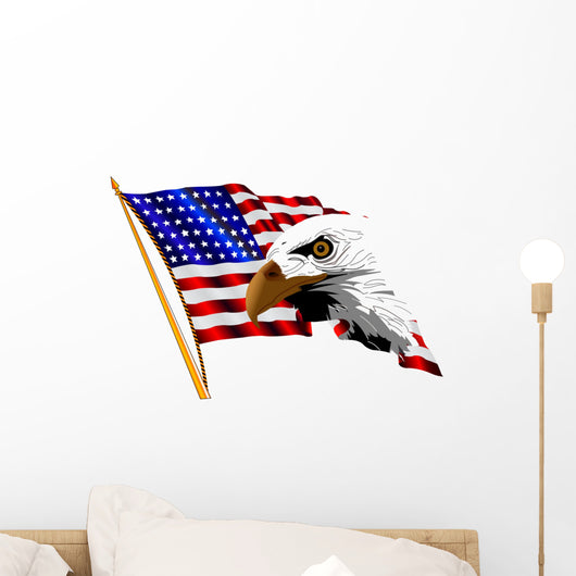 American Flag and Eagle Wall Decal