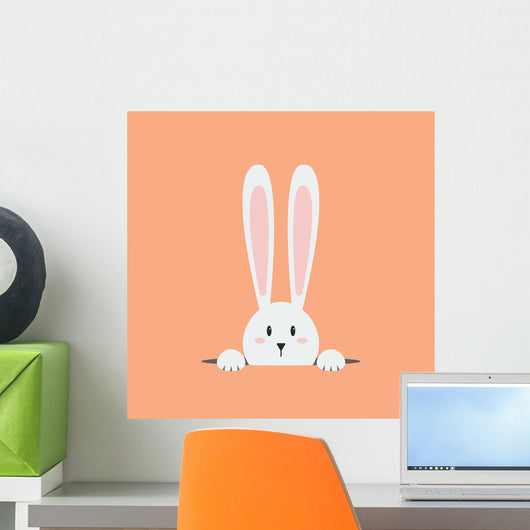 White Easter Rabbit Wall Decal