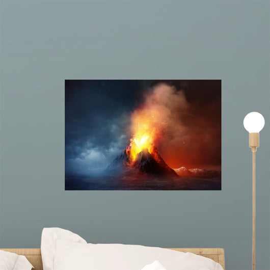 Volcano Eruption Large Volcano Wall Decal