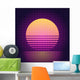 Retro Sci-fi Sunset Wall Decal