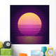 Retro Sci-fi Sunset Wall Decal