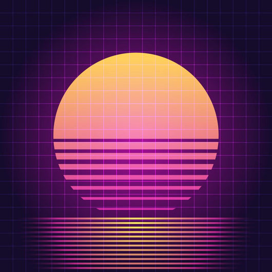 Retro Sci-fi Sunset Wall Decal