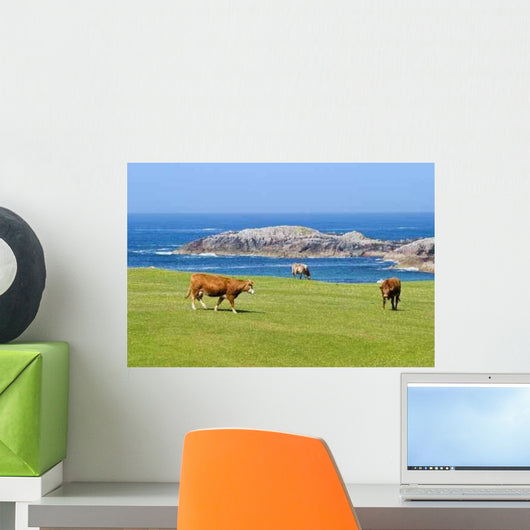 Cows Graze Field Wall Decal