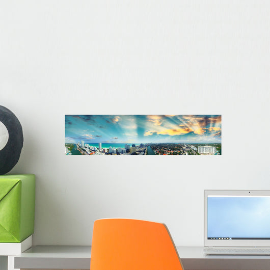 Miami Beach Aerial Sunny Wall Decal