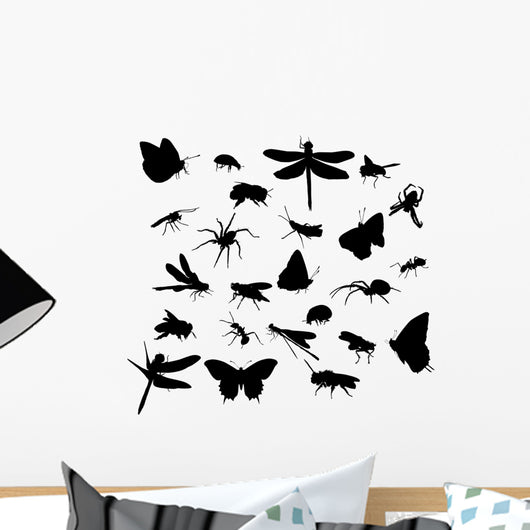 Twenty Four Insect Silhouettes Wall Stickers Wall Decal