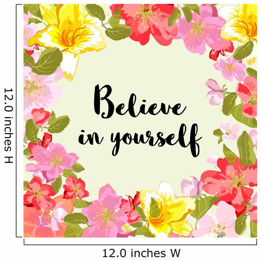Believe Yourself Floral Wall Decal