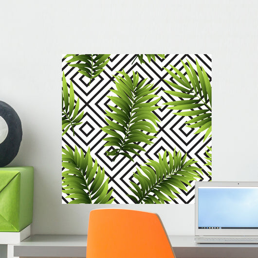 Tropical Palm Leaves Seamless Wall Decal