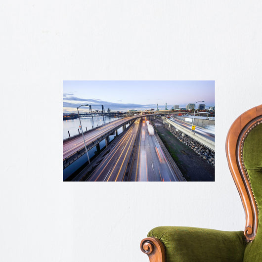 Traffic City Road through Portland Wall Decal