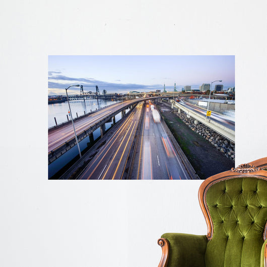 Traffic City Road through Portland Wall Decal