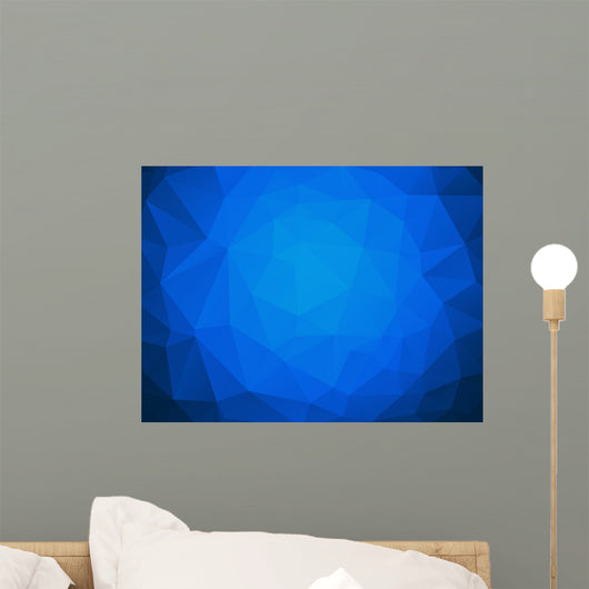 Low Poly Blue Water Wall Decal