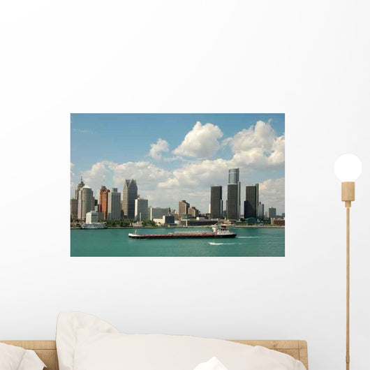 Detroit Skyline Daytime Wall Decal