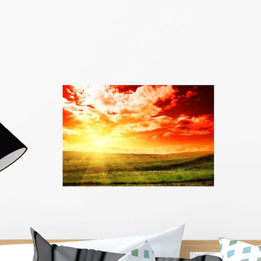 Summer Landscape Field Green Wall Decal