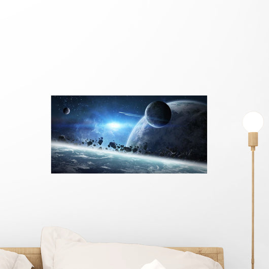 Sunrise over Group Planets Wall Decal