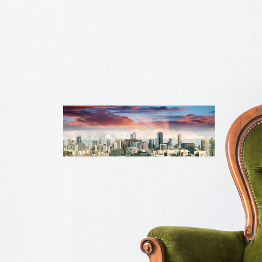 Magnificence of Melbourne skyline. City panoramic view at sunset Wall Mural