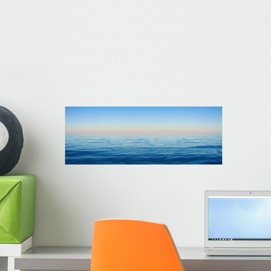 Panorama of sea waves on the background of dawn Wall Mural