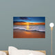 Sunrise light shining on ocean waves. Wall Mural