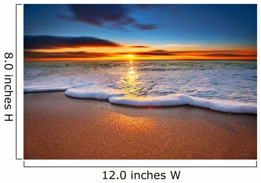 Sunrise light shining on ocean waves. Wall Mural