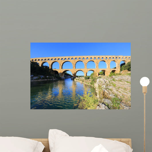 Pont du Gard roman aqueduct, Provence, France Wall Mural