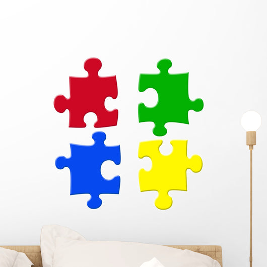 basic colors jigsaw pieces Wall Decal