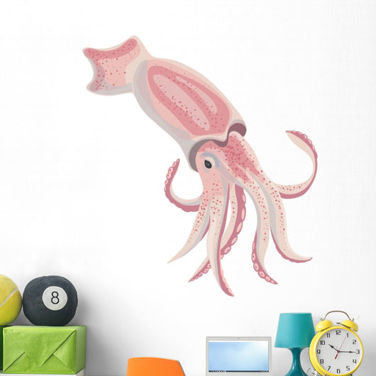 Pink Squid Wall Decal