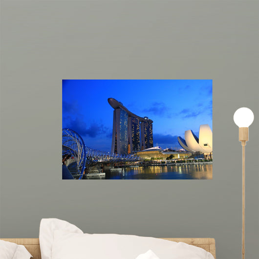 Singapore at Night Wall Mural