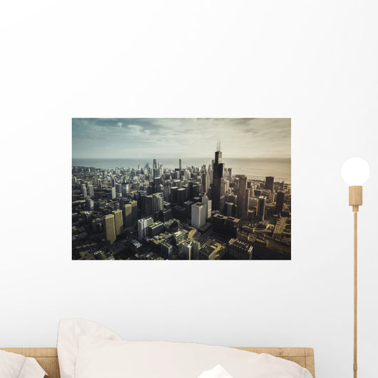 Chicago Skyline Aerial Wall Decal