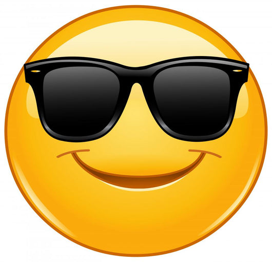 Smiling emoticon with sunglasses Wall Decal