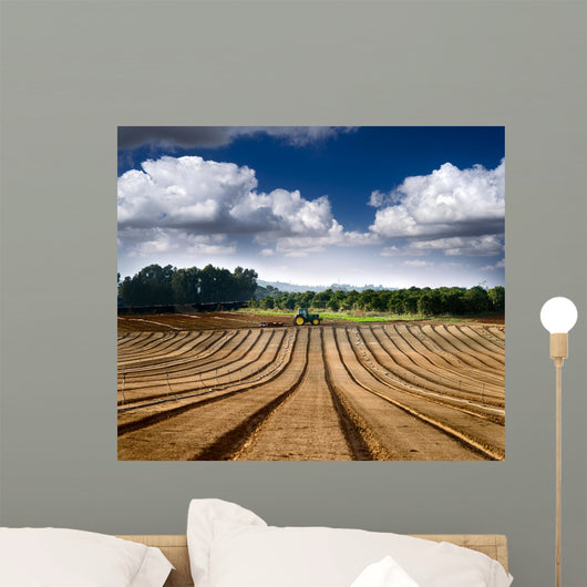 Tractor in a Field Wall Mural