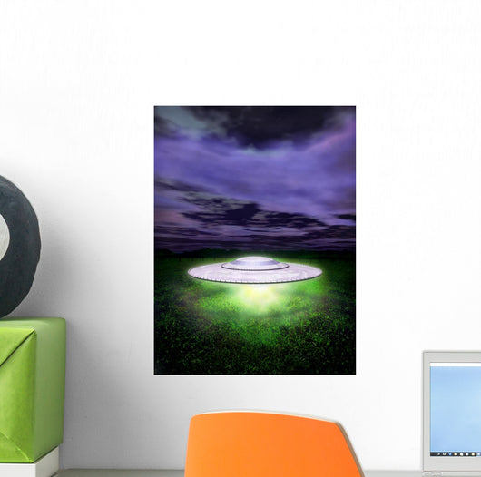 Night Scene Ufo Wall Mural