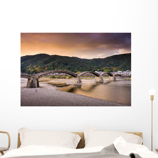 Iwakuni Bridge in Japan Wall Mural