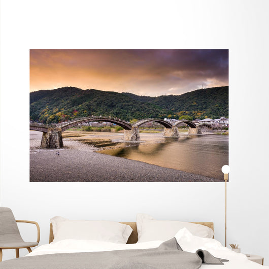 Iwakuni Bridge in Japan Wall Mural
