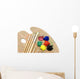 Painting Brushes and Palette on White Background Wall Mural