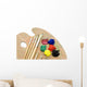 Painting Brushes and Palette on White Background Wall Mural